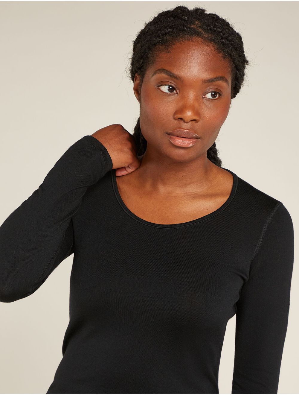 Icebreaker 260 Tech LS Crewe – Femme, Laine Mérinos, Grindstone Heather, XL